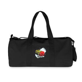 Time To Wine Down Wine Lovers T Shirt Gift - Recycled Canvas Sports Bag by Stanley/Stella - black - Front