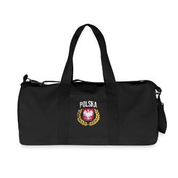 Polen Lorbeer Design (Polski Orzeł Wieniec) Polska - Recycelte Canvas-Sporttasche von Stanley/Stella - Schwarz - Vorne