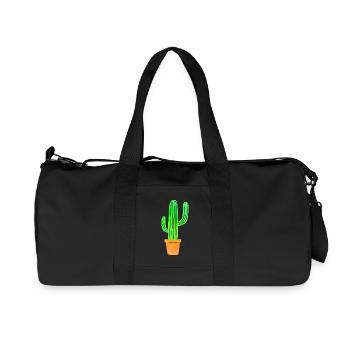 Watercolor Art Cactus - Recycled Canvas Sports Bag by Stanley/Stella - black - Front