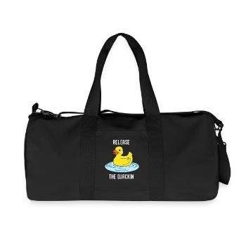 Release the Quackin squeaky duckling duck - Recycled Canvas Sports Bag by Stanley/Stella - black - Front