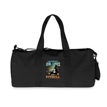 Pitbull chien chien de combat amour fille - Sac de sport en toile recyclée Stanley/Stella - noir - Devant