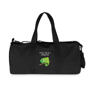 Reptil - Chamäleon - Chamäleons - Geschenk - Recycelte Canvas-Sporttasche von Stanley/Stella - Schwarz - Vorne