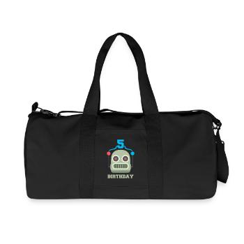 Kids birthday 5 year robot birthday party - Recycled Canvas Sports Bag by Stanley/Stella - black - Front
