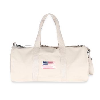 USA Flagge Amerika Freiheit Reise route 66 shirt - Recycelte Canvas-Sporttasche von Stanley/Stella - Naturweiß - Vorne