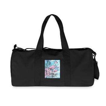 flamants roses - Sac de sport en toile recyclée Stanley/Stella - noir - Devant