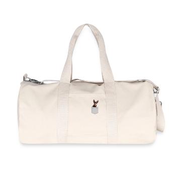 Chest pocket chihuahua shirt gift dog - Recycled Canvas Sports Bag by Stanley/Stella - natural - Front