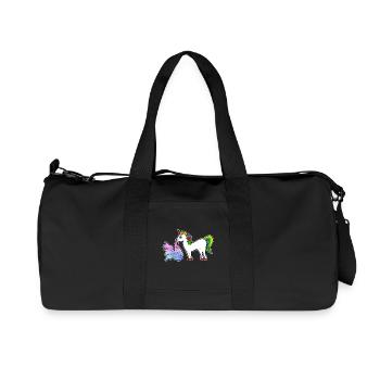 Unicorn puking over kids gift idea - Recycled Canvas Sports Bag by Stanley/Stella - black - Front