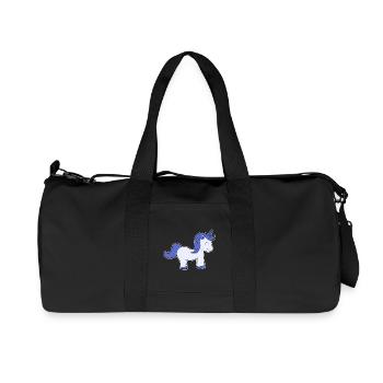 Cheveux bleus licorne bébé enfants fille cadeau - Sac de sport en toile recyclée Stanley/Stella - noir - Devant
