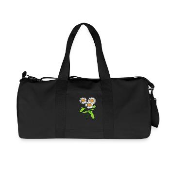 Marguerites fleur plante fleurir idée de cadeau - Sac de sport en toile recyclée Stanley/Stella - noir - Devant