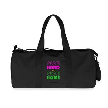 Glow Hard Or Glow Home T-Shirt Funny Retro Glowing - Recycled Canvas Sports Bag by Stanley/Stella - black - Front