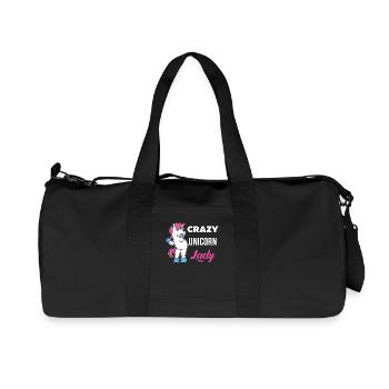 Crazy Unicorn Lady T-Shirt Funny Magical Unicorn - Sac de sport en toile recyclée Stanley/Stella - noir - Devant
