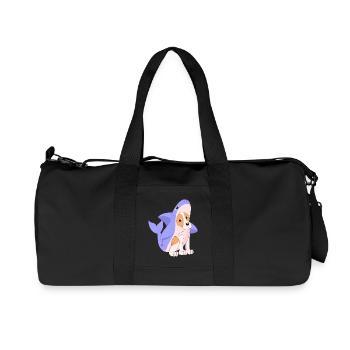 Chien en cadeau de chemise de costume de requin Chiens mignons - Sac de sport en toile recyclée Stanley/Stella - noir - Devant