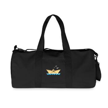 Boot Segeln Urlaub Schiff Ozean - Recycelte Canvas-Sporttasche von Stanley/Stella - Schwarz - Vorne