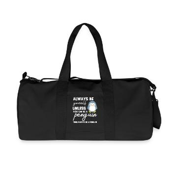 Pinguin - Pinguine - Pinguinmotiv - Be Yourself - Recycelte Canvas-Sporttasche von Stanley/Stella - Schwarz - Vorne