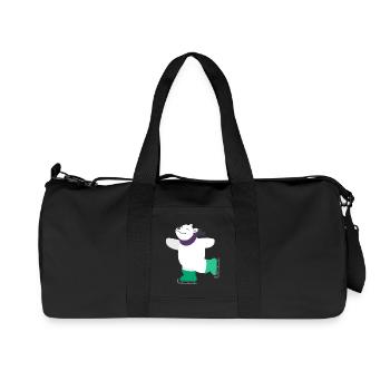 Child motif animal shirt gift idea polar bear on ice - Recycled Canvas Sports Bag by Stanley/Stella - black - Front
