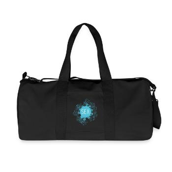 Meeresblüte Blau Seemotiv - Recycelte Canvas-Sporttasche von Stanley/Stella - Schwarz - Vorne