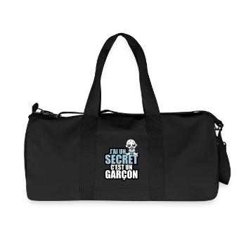 j'ai un secret c'est un garçon - Sac de sport en toile recyclée Stanley/Stella - noir - Devant