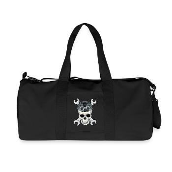 Car Mechanic Mechanic Machine Skull - Recycled Canvas Sports Bag by Stanley/Stella - black - Front