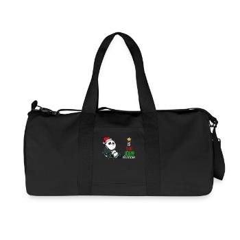 Panda mit Lichterkette Weihnacht - Recycelte Canvas-Sporttasche von Stanley/Stella - Schwarz - Vorne
