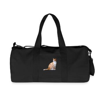 Cat sitting red Cat Kitty Sweet gift - Recycled Canvas Sports Bag by Stanley/Stella - black - Front