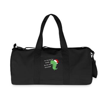 Dinosaurier Weihnachten - Recycelte Canvas-Sporttasche von Stanley/Stella - Schwarz - Vorne