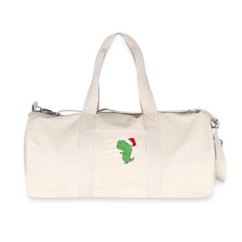 dinosaure noël - Sac de sport en toile recyclée Stanley/Stella - blanc naturel - Devant