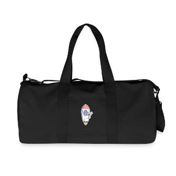 Koala Rakete im Orbit - Recycelte Canvas-Sporttasche von Stanley/Stella - Schwarz - Vorne