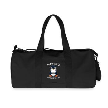 Third child player 3 Pregnant baby penguin - Recycled Canvas Sports Bag by Stanley/Stella - black - Front