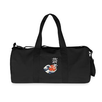 Kanji wave and red sun - Recycled Canvas Sports Bag by Stanley/Stella - black - Front