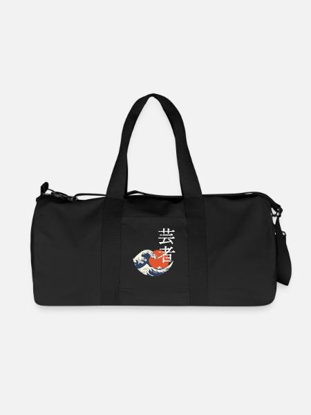 Kanji-Welle und rote Sonne - Recycelte Canvas-Sporttasche von Stanley/Stella - Schwarz