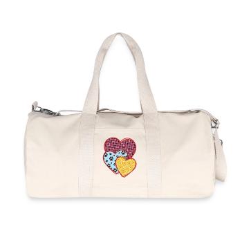 Herzen, Valentinstagsgeschenk, Pfoten, Hundekatzenliebhaber - Recycelte Canvas-Sporttasche von Stanley/Stella - Naturweiß - Vorne