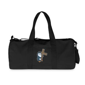 Pingouin et religion croisée - Sac de sport en toile recyclée Stanley/Stella - noir - Devant