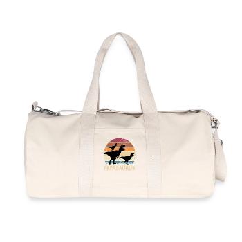 Papasaurus Dinosaurier Kinder Dinos Geschenk - Recycelte Canvas-Sporttasche von Stanley/Stella - Naturweiß - Vorne