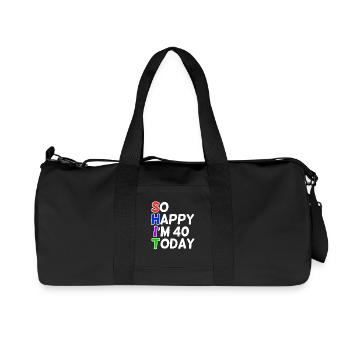 very happy 40 years old - Recycled Canvas Sports Bag by Stanley/Stella - black - Front