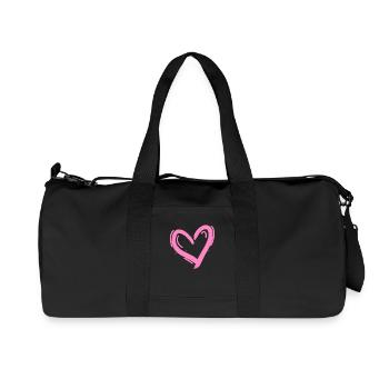 Herz Design Liebe Rosa - Recycelte Canvas-Sporttasche von Stanley/Stella - Schwarz - Vorne