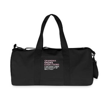 Grandma Knows Everything - Sac de sport en toile recyclée Stanley/Stella - noir - Devant