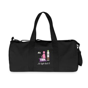 Lustiges Badezimmer Bild - Recycelte Canvas-Sporttasche von Stanley/Stella - Schwarz - Vorne