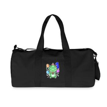 1st birthday - 1 year old - Recycled Canvas Sports Bag by Stanley/Stella - black - Front