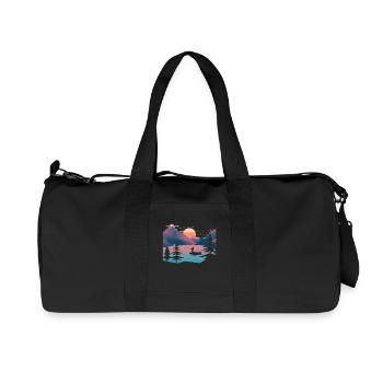Retro pêche mer - Sac de sport en toile recyclée Stanley/Stella - noir - Devant