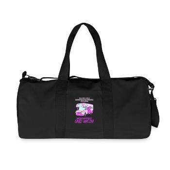 Camping Camper Wohnmobil Wein - Recycelte Canvas-Sporttasche von Stanley/Stella - Schwarz - Vorne