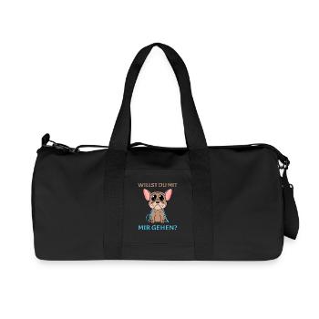 Willst du mit mir(Gassi) gehen? - Recycelte Canvas-Sporttasche von Stanley/Stella - Schwarz - Vorne