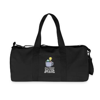 Kaffee Berg Berge Wandern - Recycelte Canvas-Sporttasche von Stanley/Stella - Schwarz - Vorne