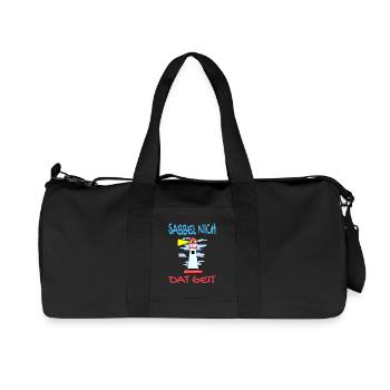 Leuchtturm - Sabbel Nich Dat Geit - Plattdeutsch - Recycelte Canvas-Sporttasche von Stanley/Stella - Schwarz - Vorne