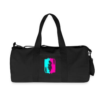 Samurai In A Turquoise And Pink Frame - Recycled Canvas Sports Bag by Stanley/Stella - black - Front