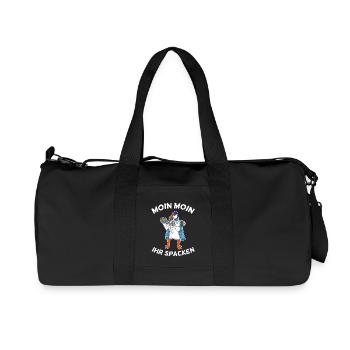 Moin Moin ihr Spacken Seemöwe Möwe Seemann Fitness - Recycelte Canvas-Sporttasche von Stanley/Stella - Schwarz - Vorne