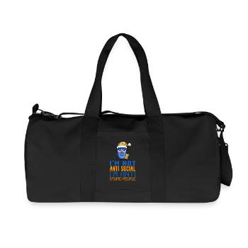 Hibou Paresseux - Sac de sport en toile recyclée Stanley/Stella - noir - Devant