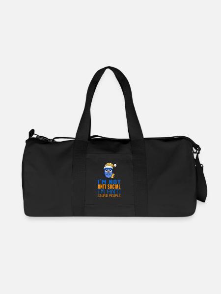 Eule Faul - Recycelte Canvas-Sporttasche von Stanley/Stella - Schwarz