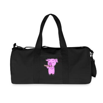 Pig plays flute - Recycled Canvas Sports Bag by Stanley/Stella - black - Front
