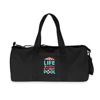 Pool Schwimmen Sommer - Recycelte Canvas-Sporttasche von Stanley/Stella - Schwarz - Vorne
