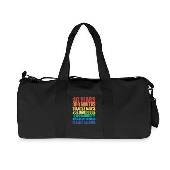 Funny 30th Birthday Gift, Age Countdown - Recycled Canvas Sports Bag by Stanley/Stella - black - Front